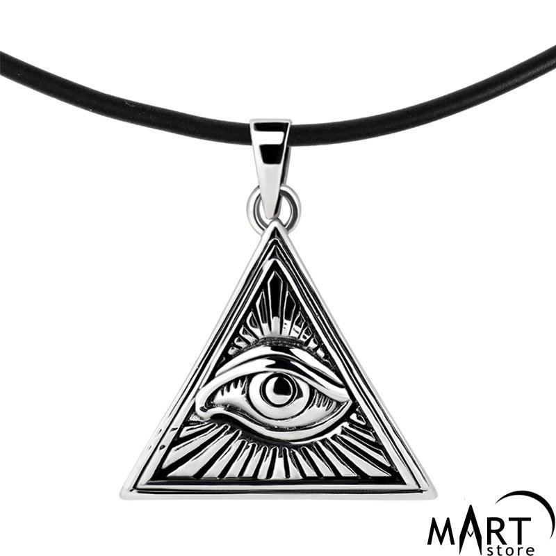 Illuminati Pyramid Pendant - Eye of Providence Pendant - Silver and Gold